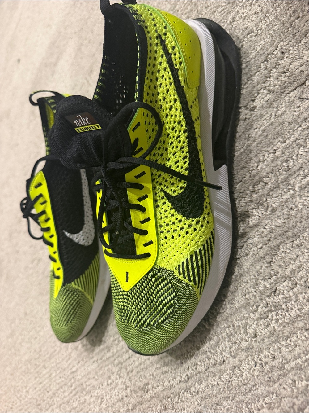 Nike Men’s Flyknit Running Shoes - Volt/Black